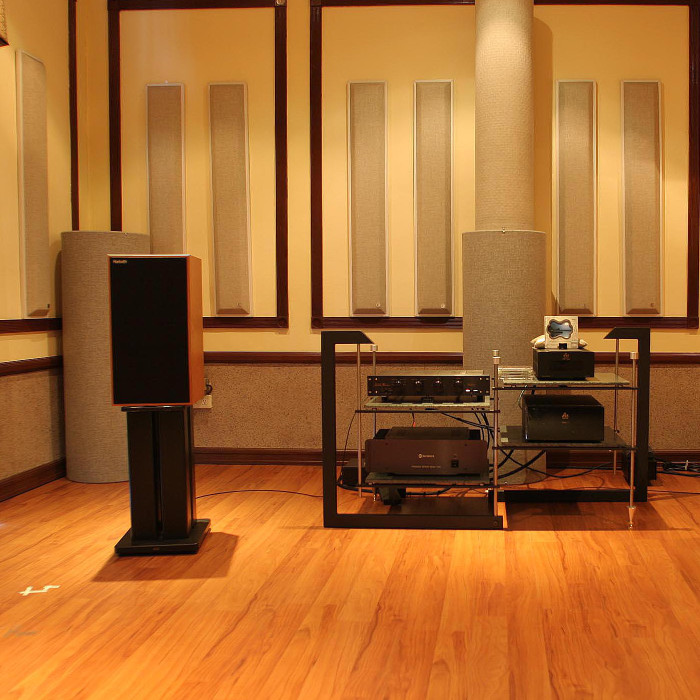 Harbeth 7ES Speakers with ASC TubeTraps and ASC SoundPanels