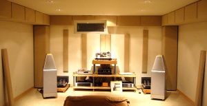 hifi room with towertraps acoustic soffit soundplanks