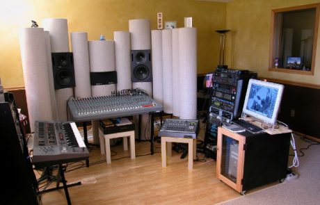 Light grey AttackWall mastering studio acoustics