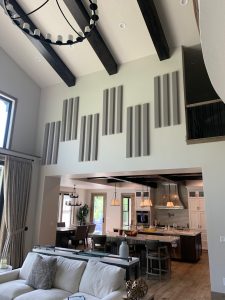 ASC Talks NRC soundplanks on wall in home theater