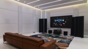 white hifi room built with asc isowall construction